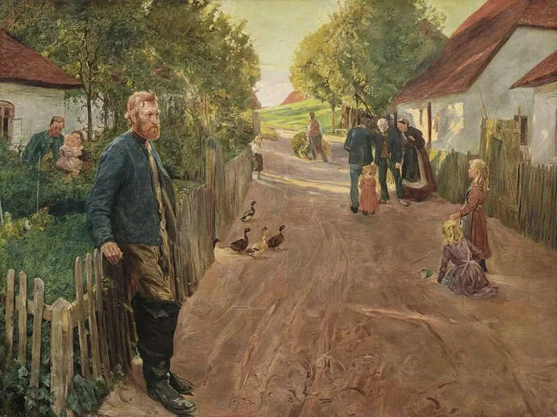 1865-Ludwig Dettmann - Scena di villaggio